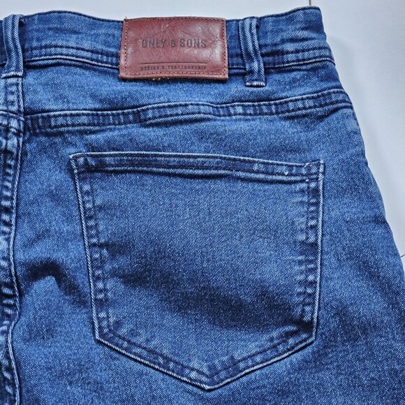 Only & Sons Jeans Men 30x32 (31) Blue Button Fly Skinny Cotton 22005280 Preppy - Picture 15 of 16